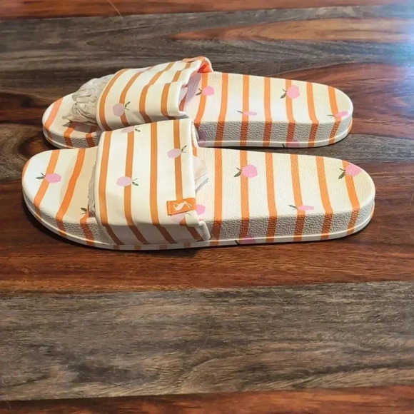 Joules Printed Pool Slide Sandals Poolside White Apple - Picture 2 of 7